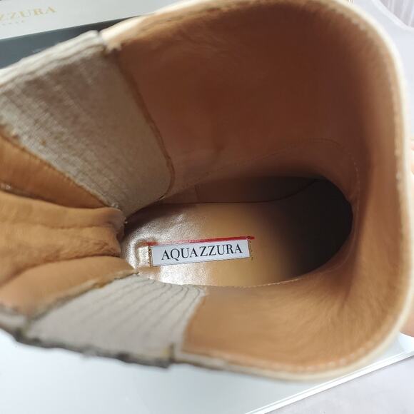 NWT$875 AQUAZZURA Saint Honoré Leather Combat Chunky Ankle Boots Sz 37, US 7 - Picture 13 of 16